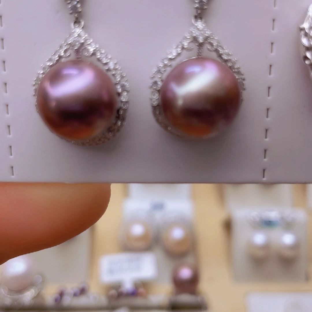 襄***9银S925镶嵌淡水珍珠耳饰