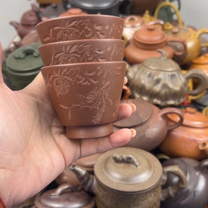 茶壶紫砂三个杯子