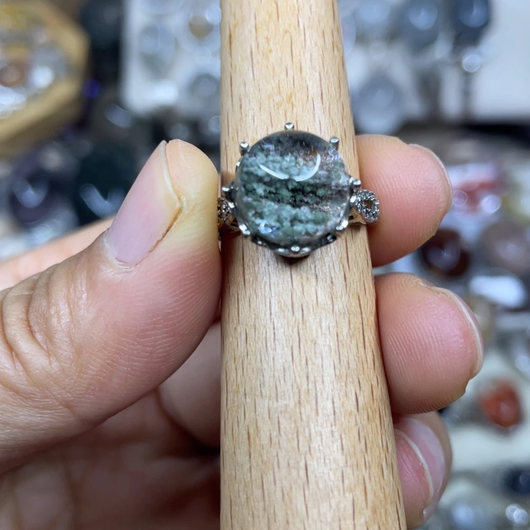 【闪购商品】银S925镶嵌珠宝半成品水晶戒指