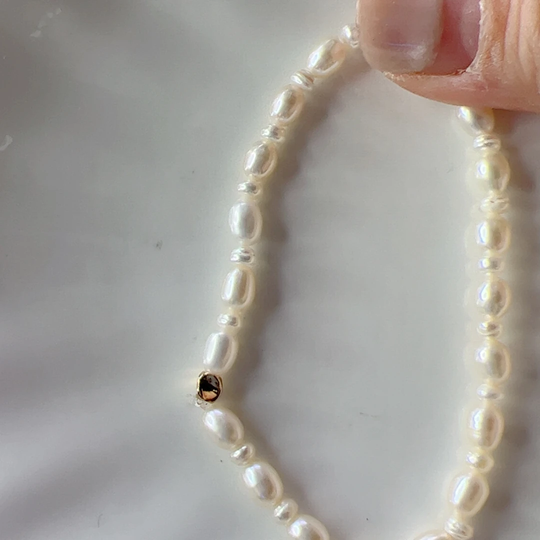 淡水珍珠14K金镶嵌手绳696