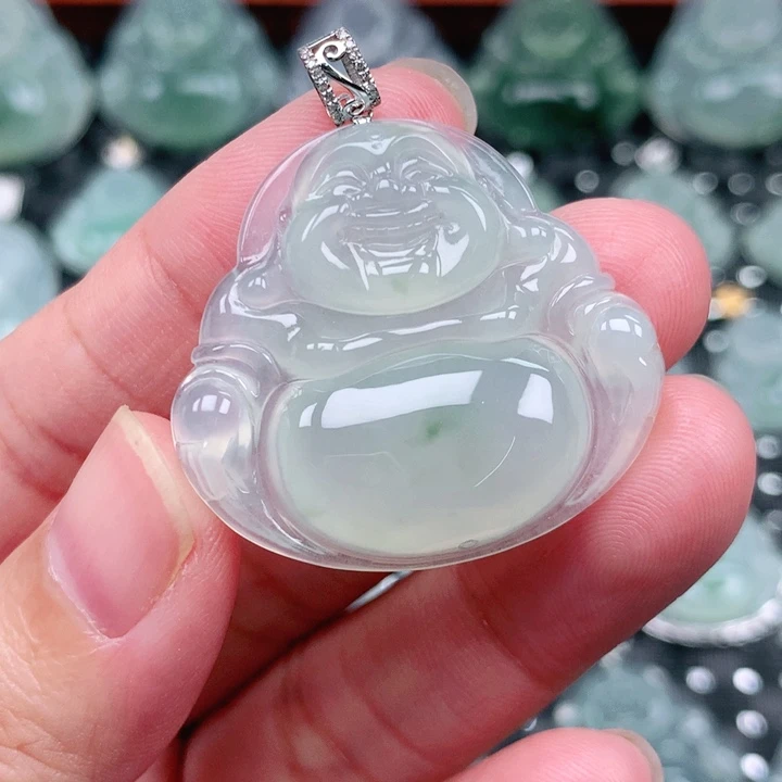 吊坠(不含链)18K金镶嵌翡翠