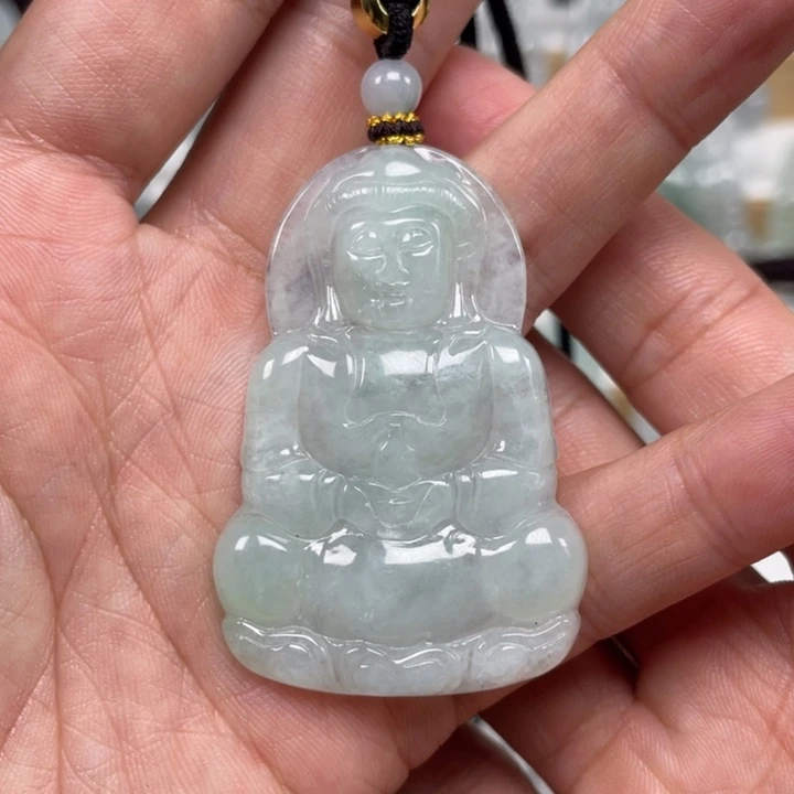翡翠未镶嵌套链天然缅甸翡翠A货观音10号