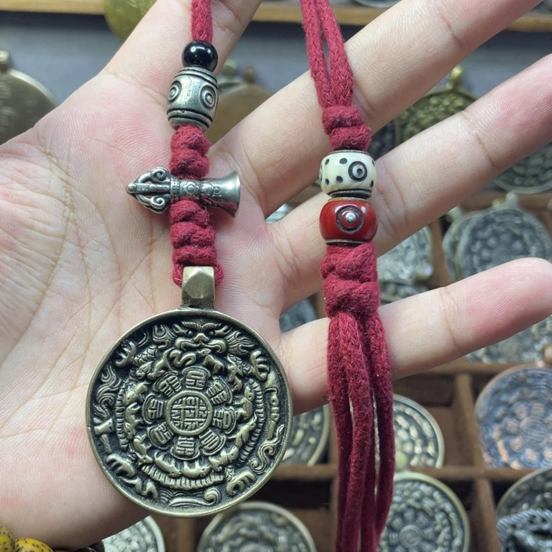 微瑕麟甲熊九宫八卦牌包挂