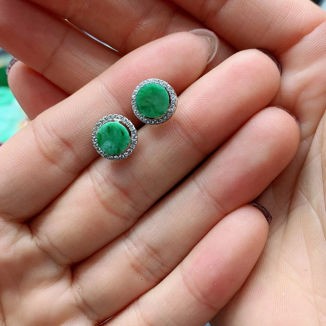 【闪购商品】翡翠耳饰银S925镶嵌，