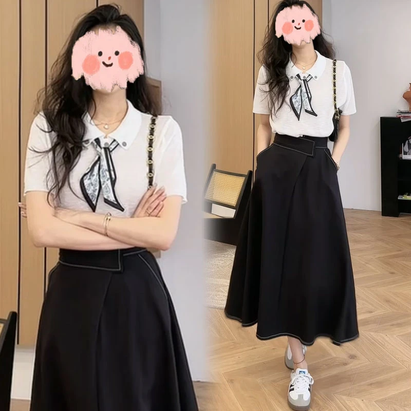 通勤风高级感时尚气质T恤女2025年夏季新款洋气百搭短袖显瘦上衣