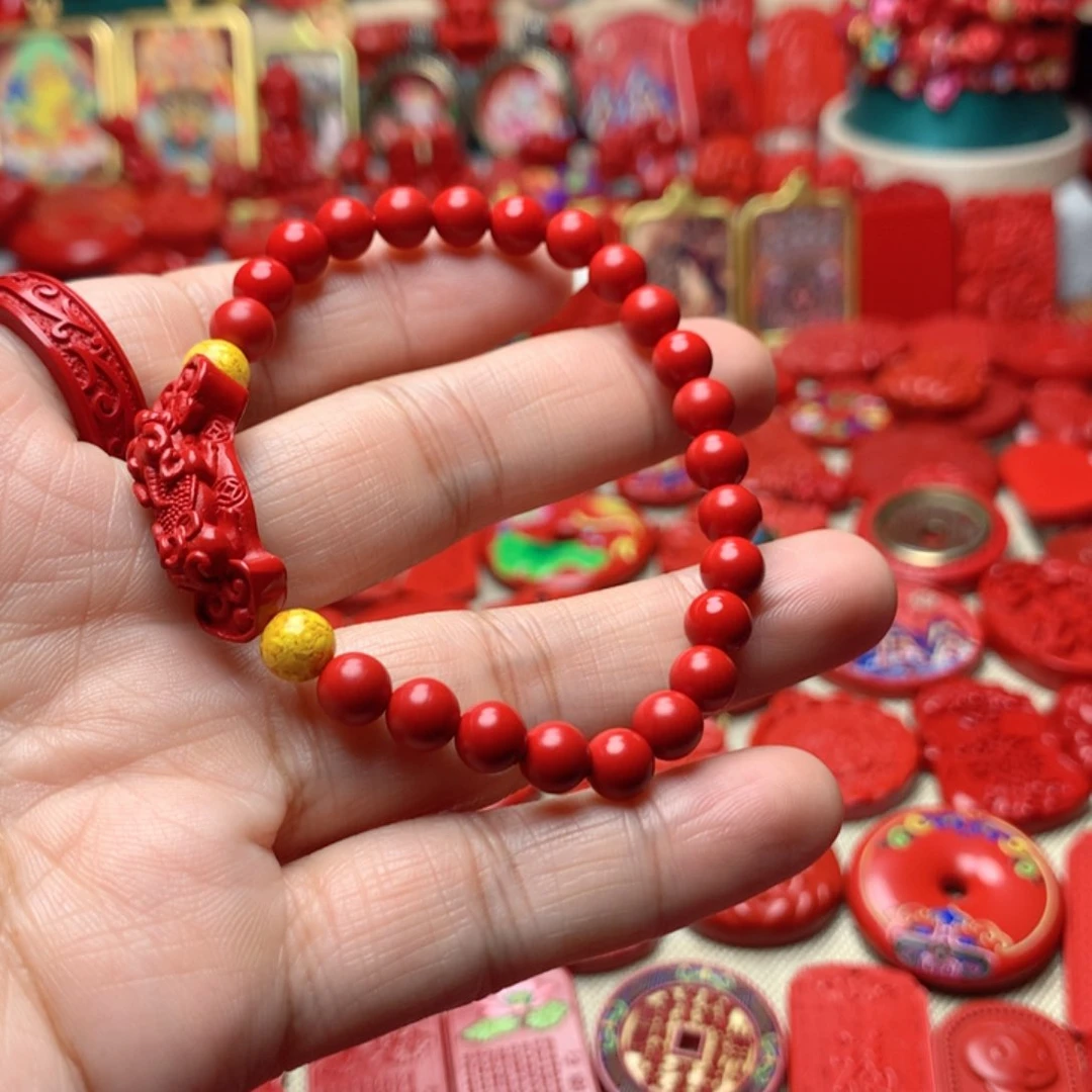 天然辰砂工艺品朱砂手串