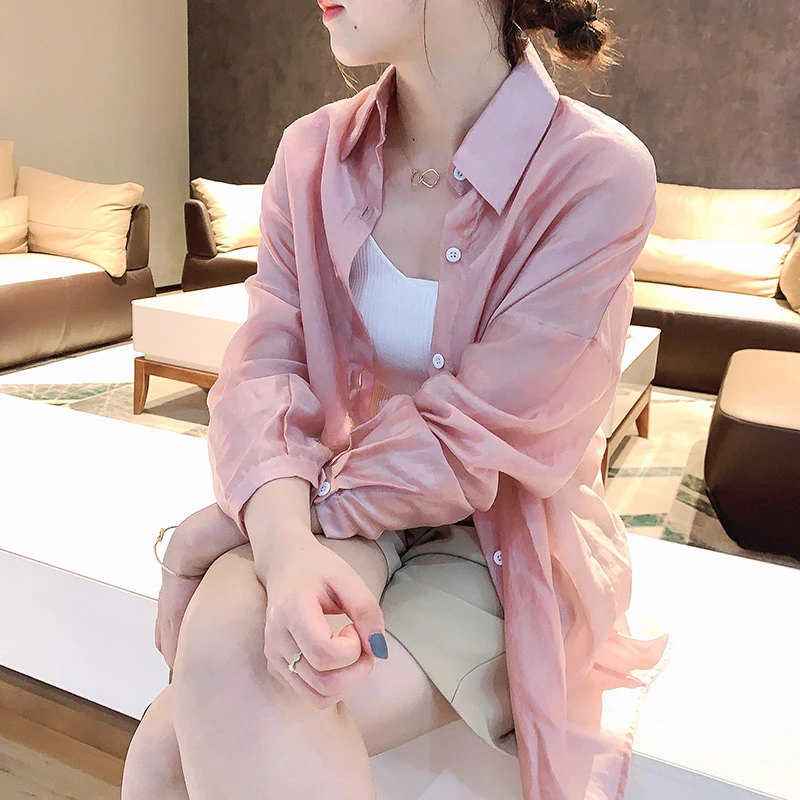 韩版长袖洋气时尚百搭夏季小众薄款宽松长袖洋气时尚百搭夏季