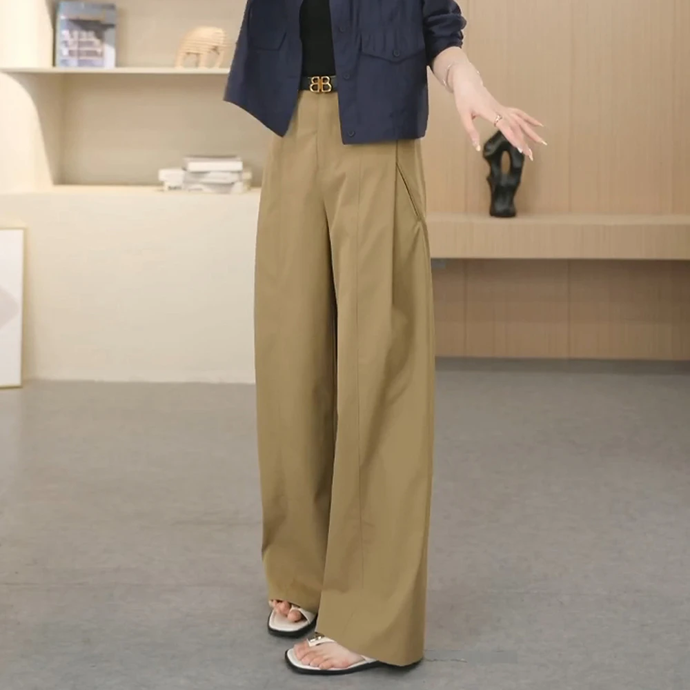 夏季薄款风琴裤~舒柔特抗皱休闲裤宽松显瘦女高贵上档次女裤