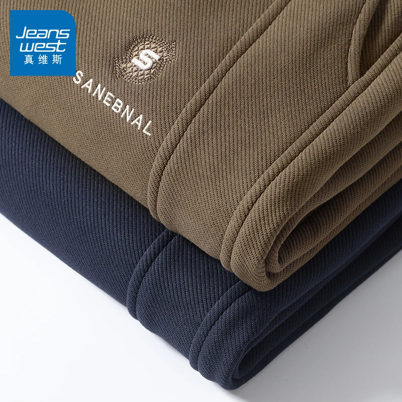 真维斯休闲裤男款春秋季宽松百搭帅气新款潮牌加绒加厚九分裤冬季