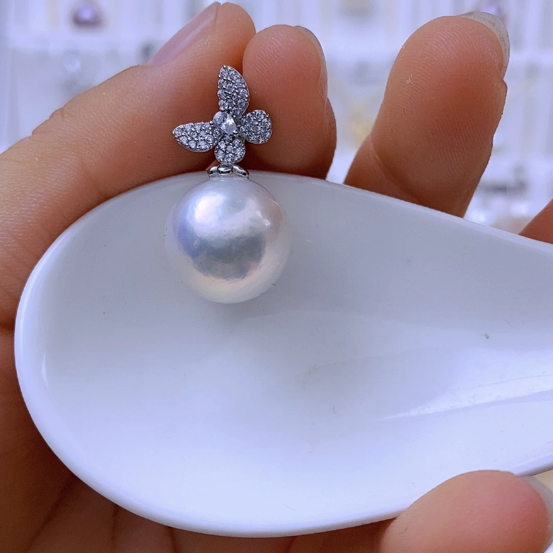 淡水珍珠吊坠(赠链)银S925镶嵌