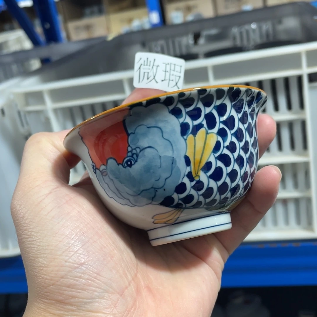 釉下手绘茶具微瑕