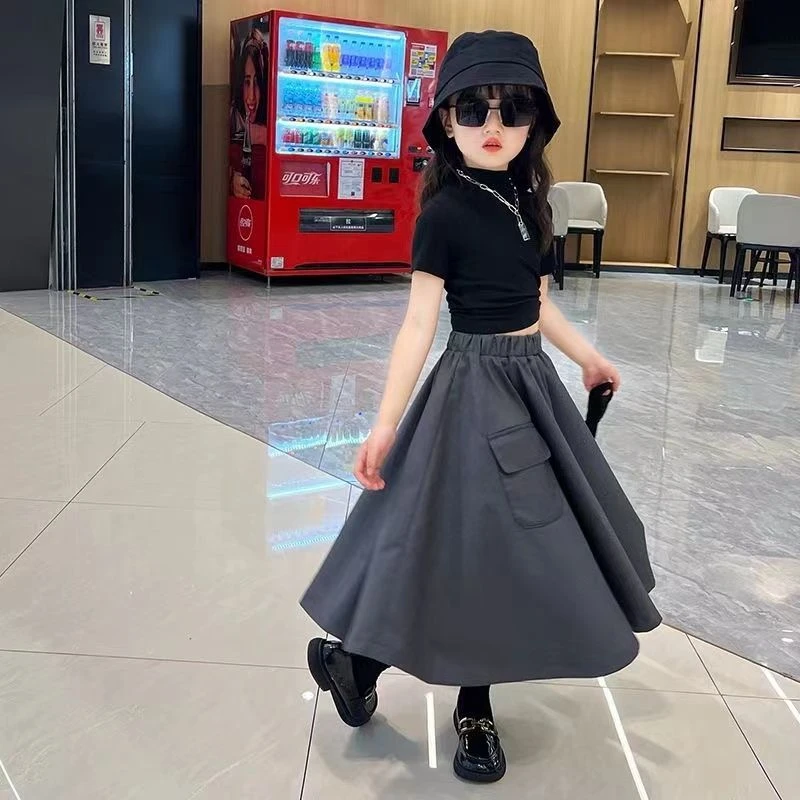 2025夏季休闲风裙子韩版连衣裙套装新款女童两件套儿童裙子夏装潮