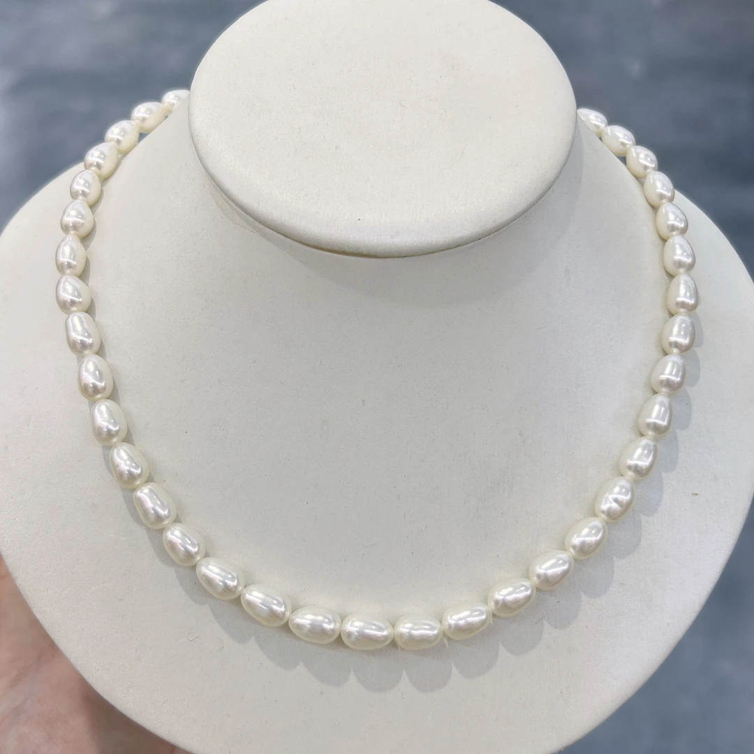 【罗伊伊推荐】无核珍珠美人泪项链 7-8mm S925银 ZQ0002