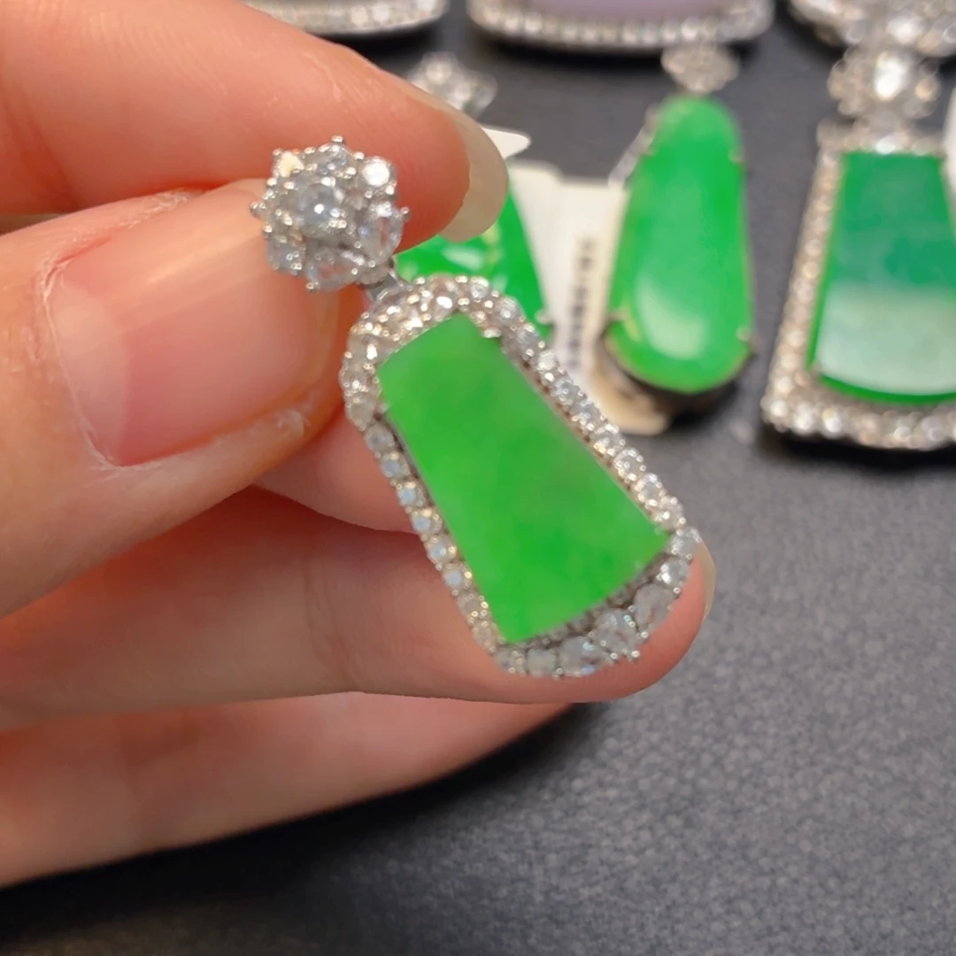 翡翠银S925镶嵌吊坠(不含链)