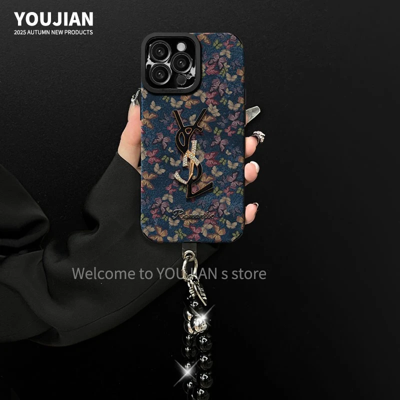 适用【苹果/oppo/华为/vivo/小米】潮牌网红复古蝴蝶防摔手机壳女款