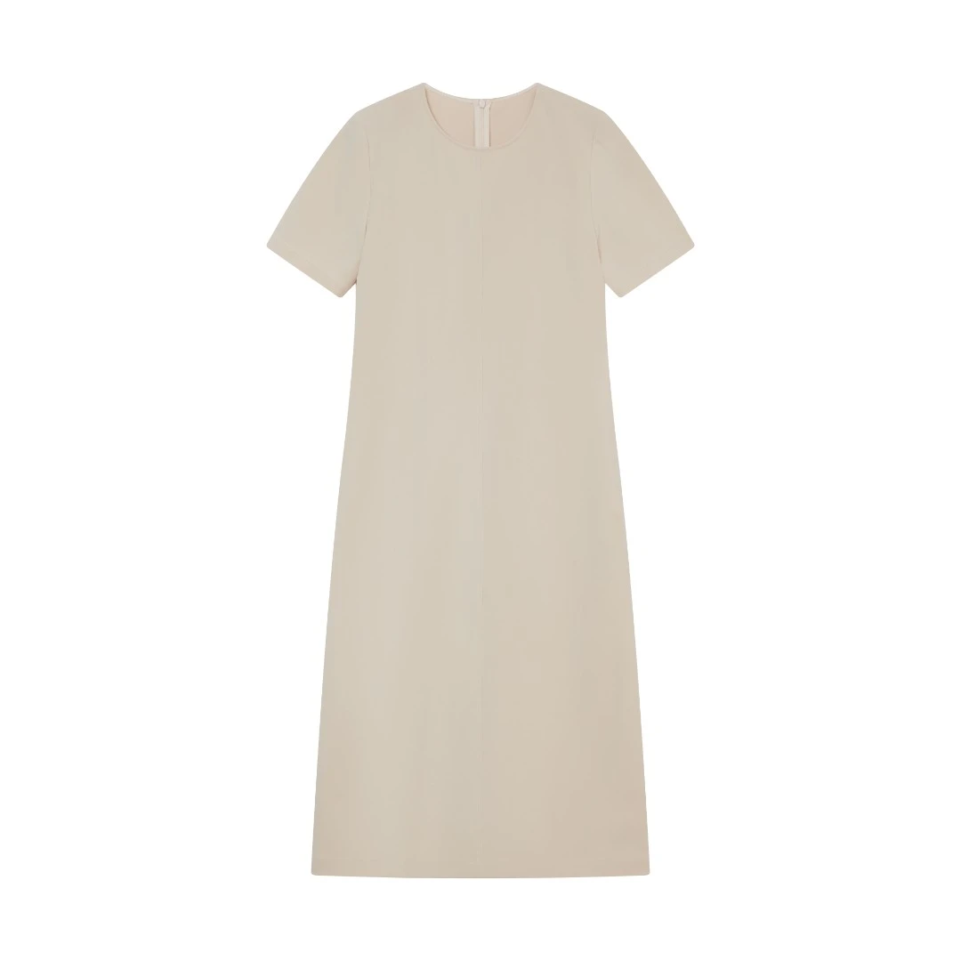 【专柜撤柜】黑白休闲时尚爆款高贵宽松长款法式气质端庄纯色连衣裙