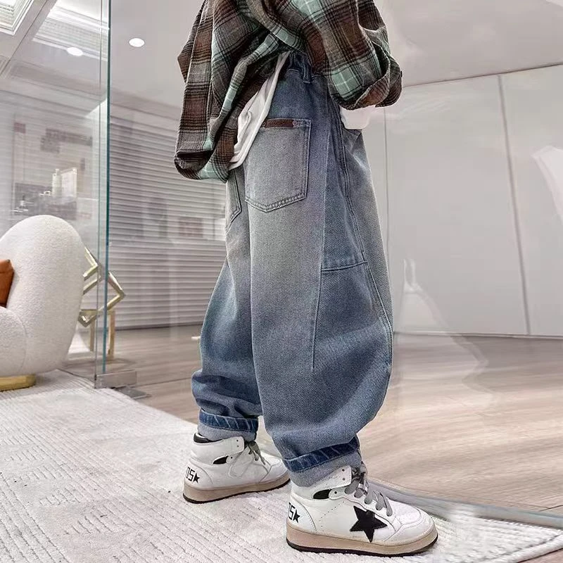 设计感满满~2025春季新款男童百搭洋气休闲韩版牛仔裤6135