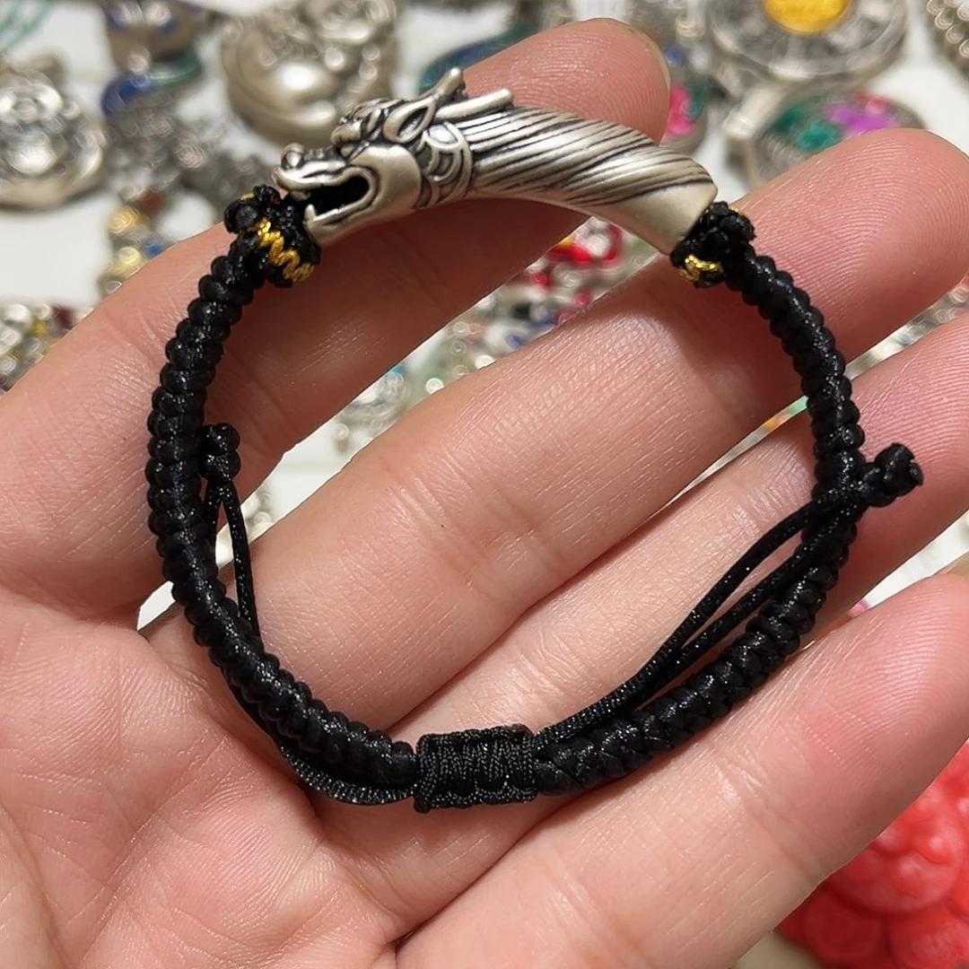 吊坠足银珐琅龙头