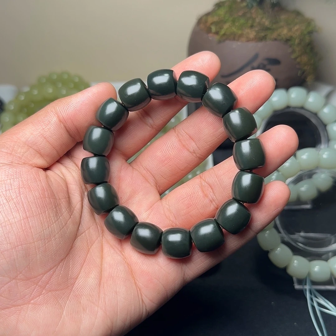 和田玉未镶嵌手串天然且末沙枣青卡14多样性拍一发一
