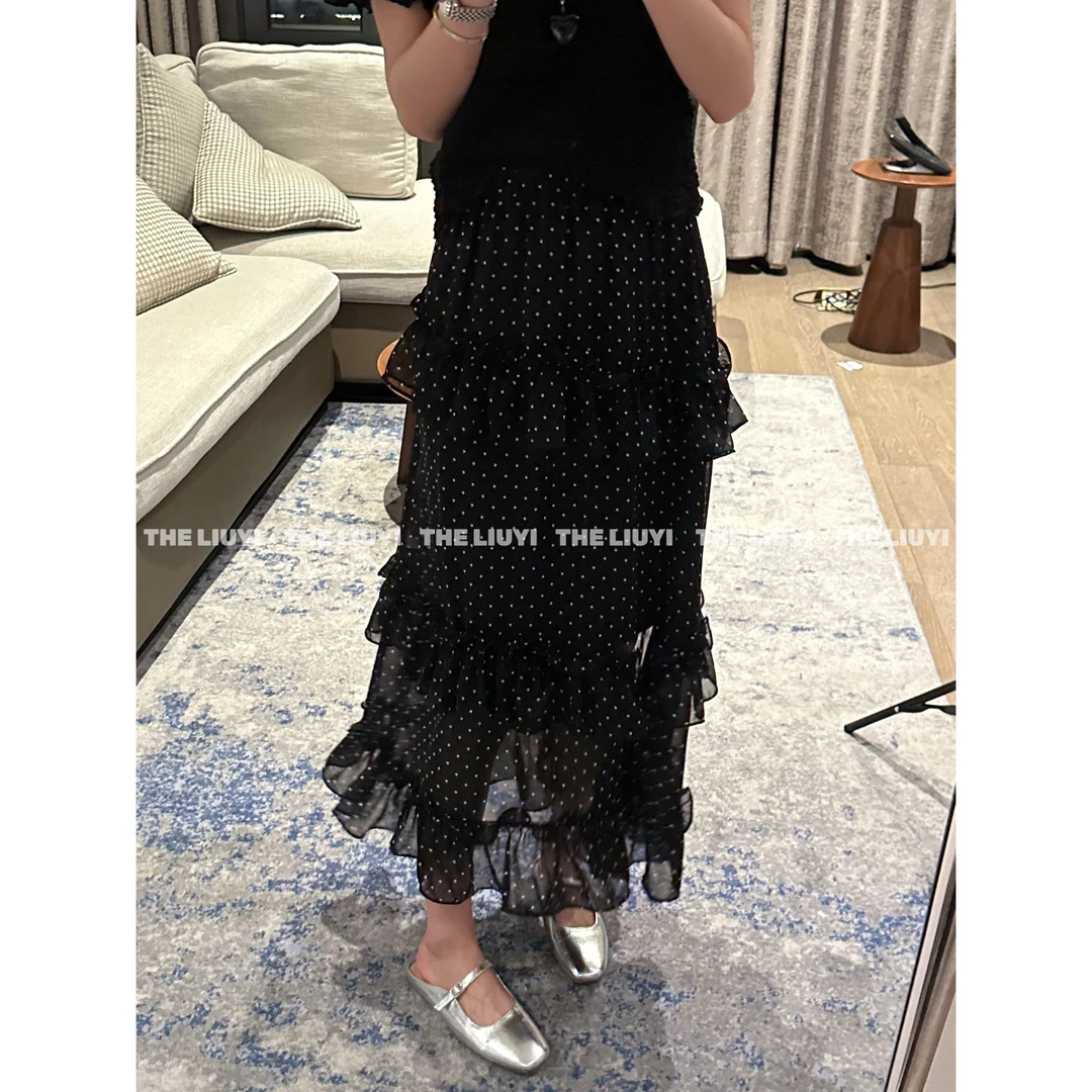 【LIUYI】波点裙~春夏波点不规则半身裙53115