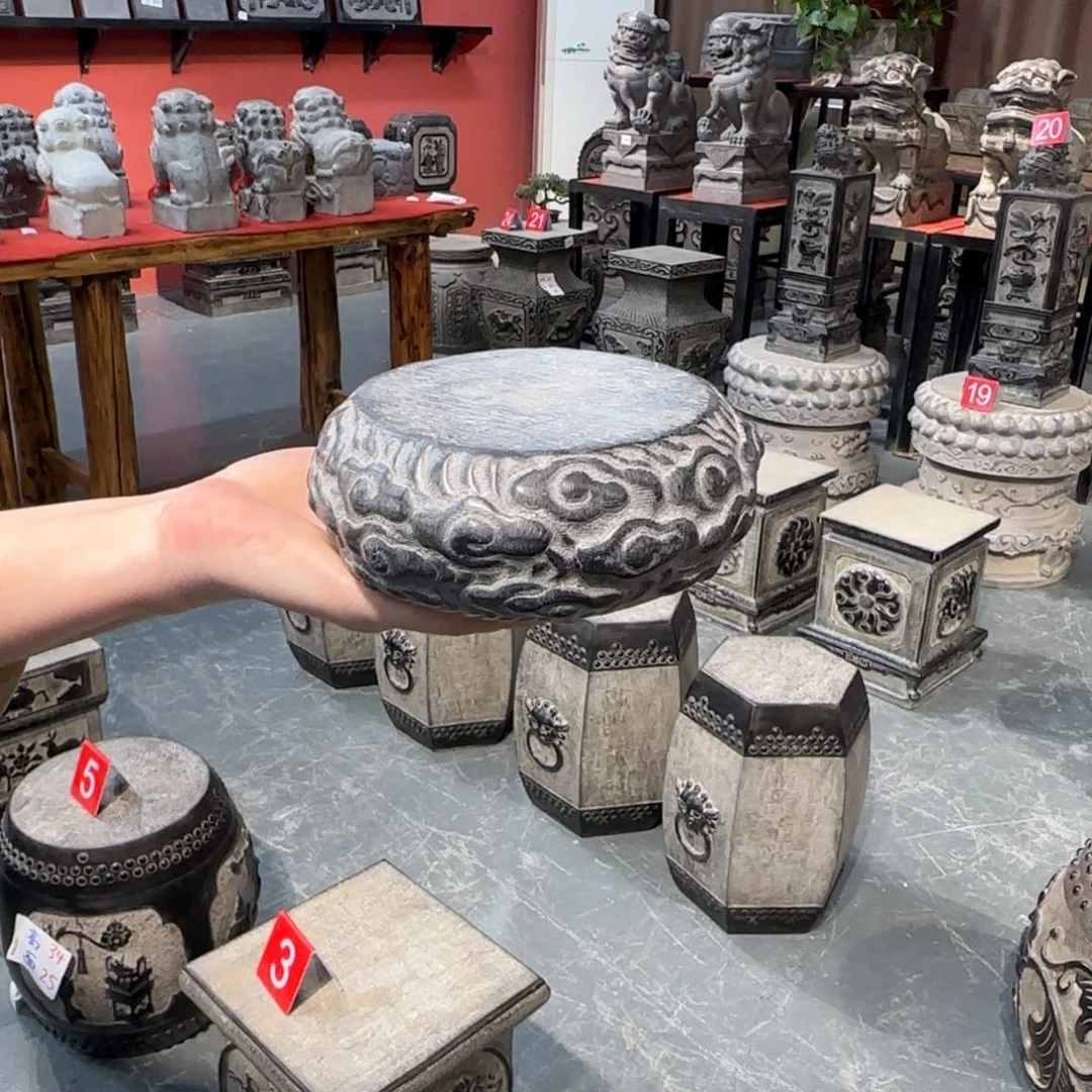 天然青石石雕圆青石石雕