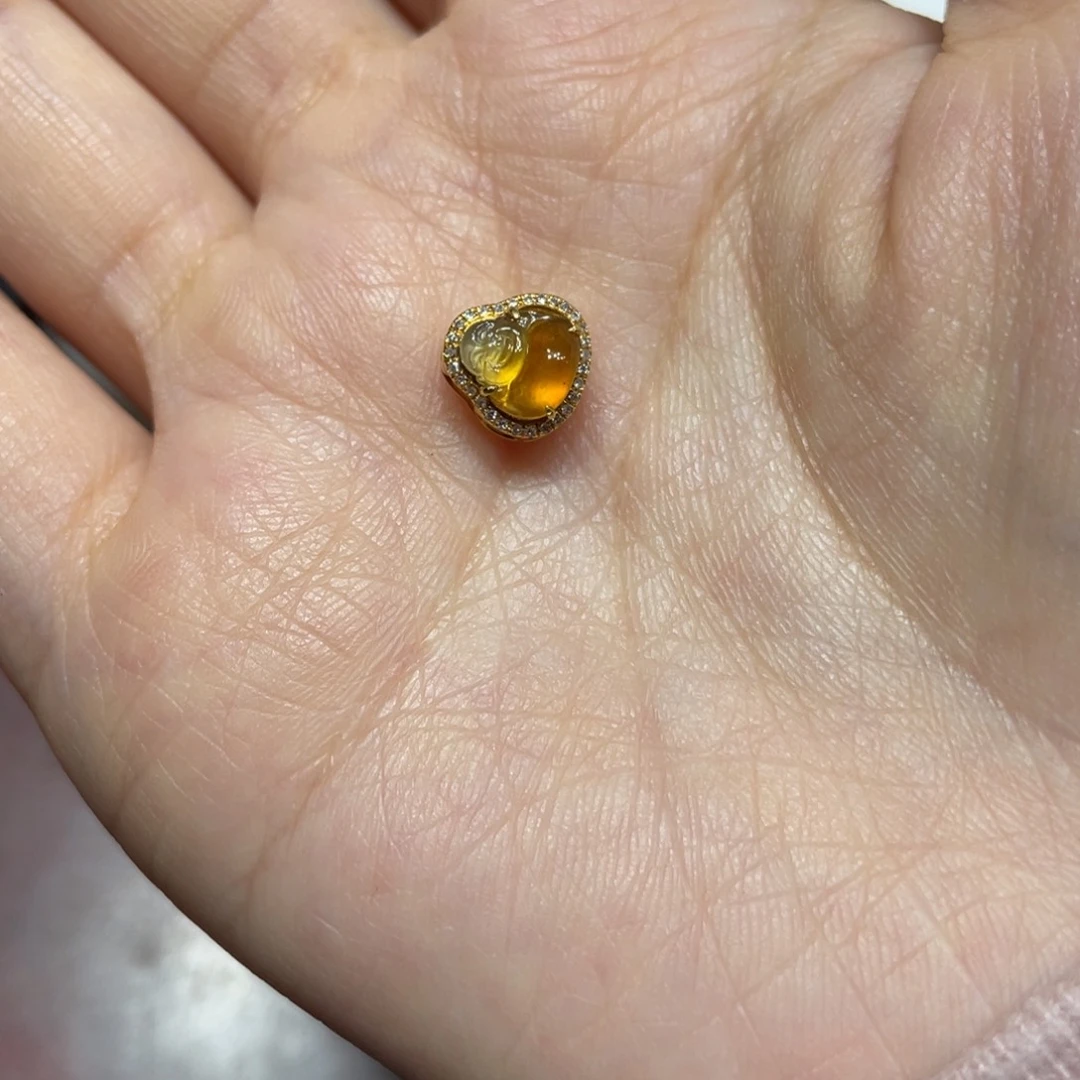 翡翠颈饰18K金镶嵌叮*天然