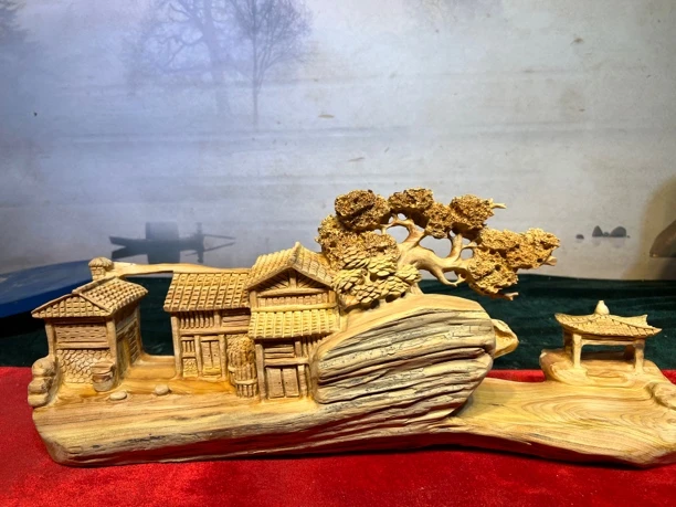 柏木雕雕的山水图57/16/23手工