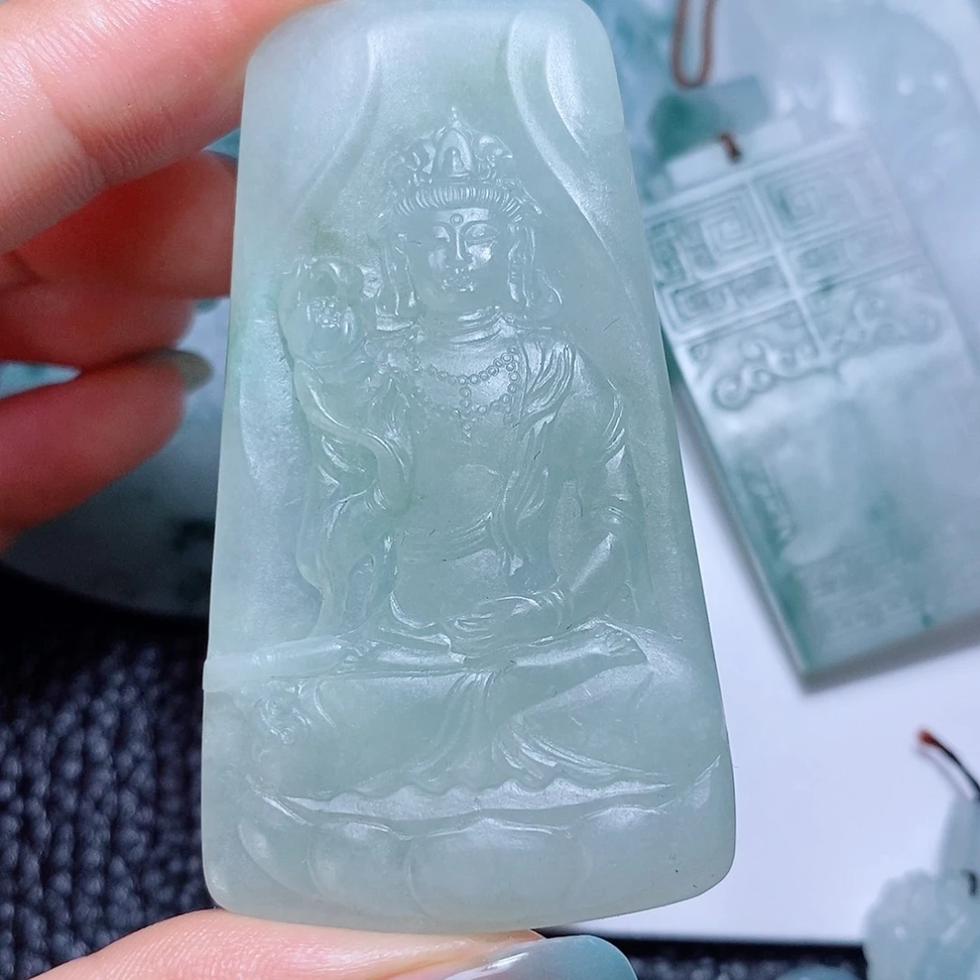 定制翡翠未镶嵌毛货付款后确认抛光