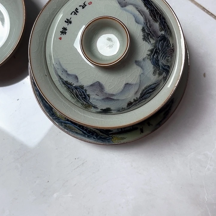 只此青绿元宝盖碗