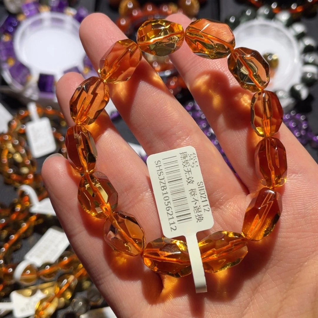 未镶嵌手链水晶黄水晶随形10mm左右