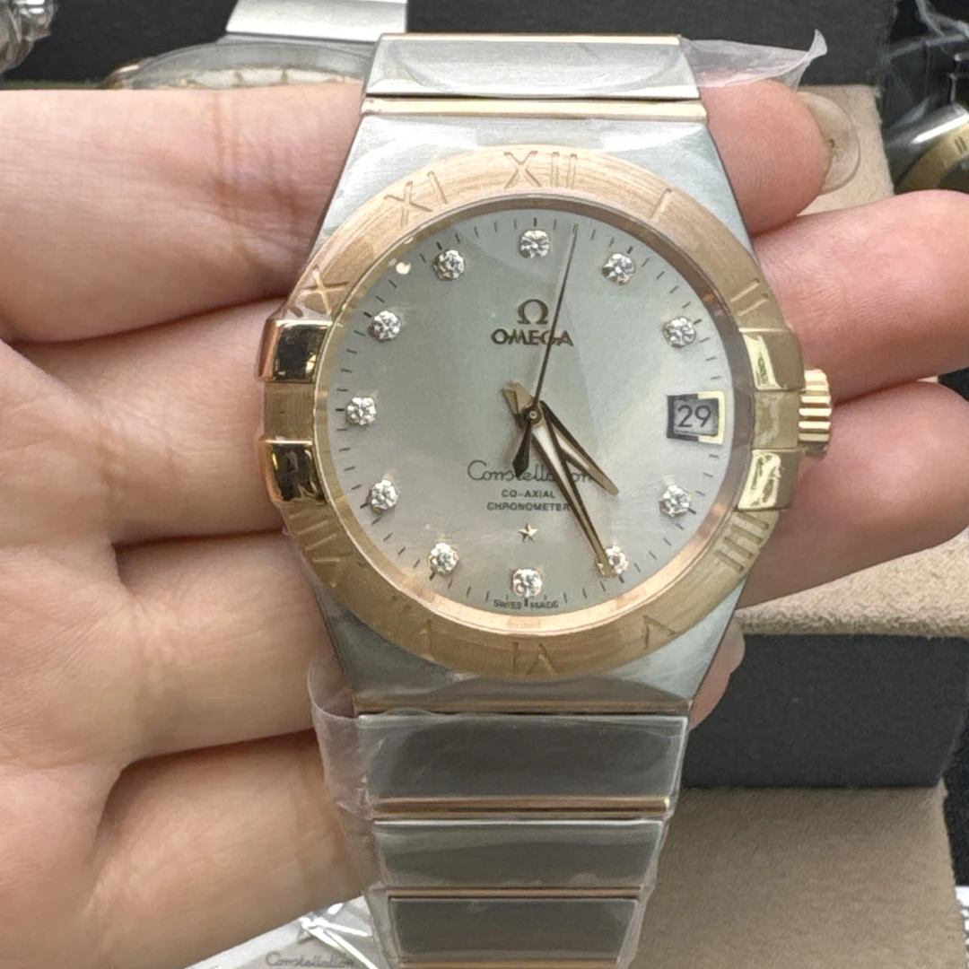 99新 Omega/欧米茄 补尾款星座自动机械镶钻男表38mm