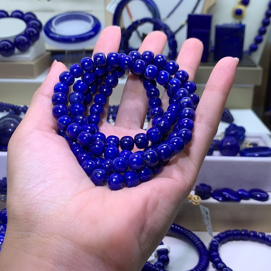 T***m青金石未镶嵌天然原矿老型108珠8m+