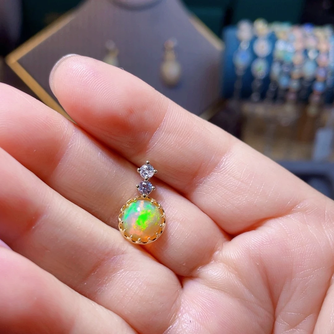 欧泊吊坠〉18K金镶嵌?****