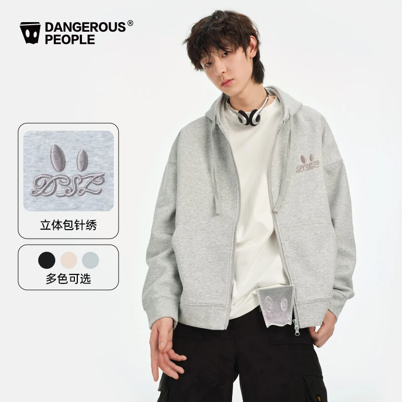 Dangerouspeople薛之谦dsp宽松小眼睛空气层连帽开衫卫衣新潮男装