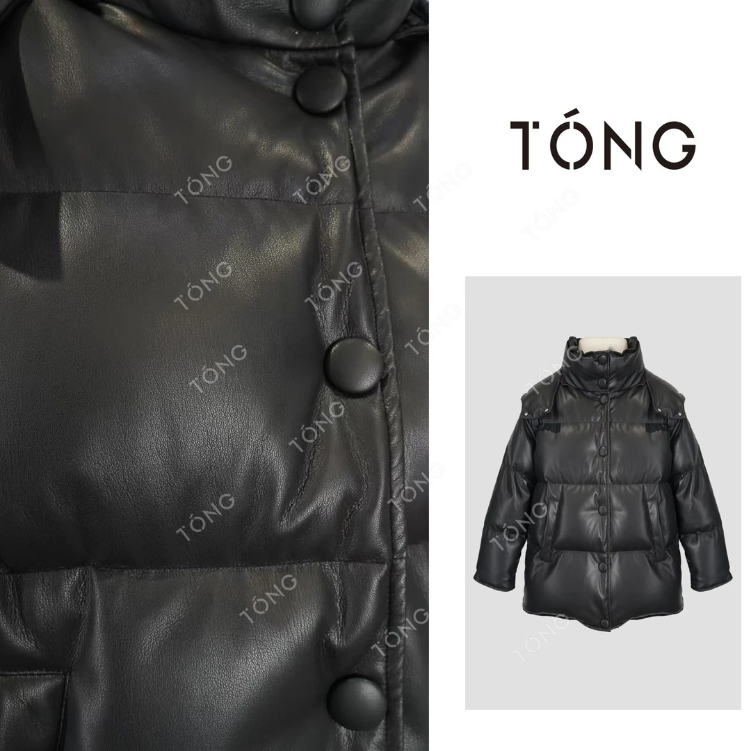 【云端纱雾】新国标90白鸭绒＋蛋白皮连帽百搭时尚羽绒服 GW231