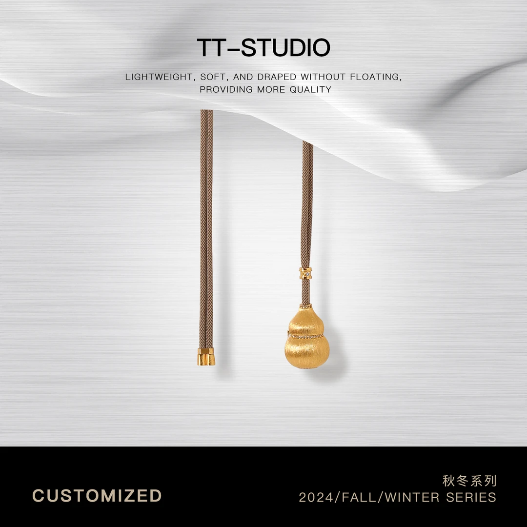 铜锆石项链 【葫芦吊坠】铜镀18K金手工拉丝中式葫芦项链TT-NR0164