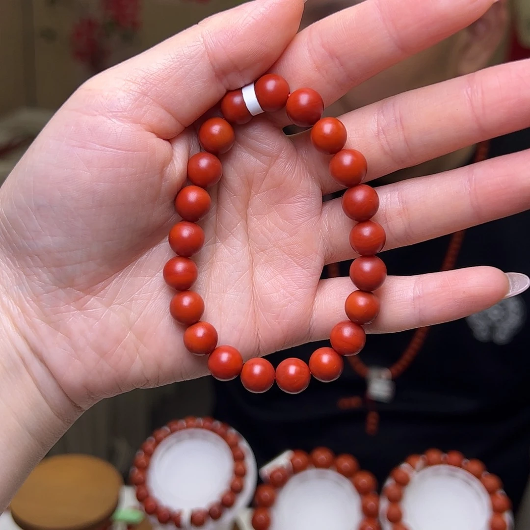 南红玛瑙未镶嵌9mm阿东寨圆珠手串