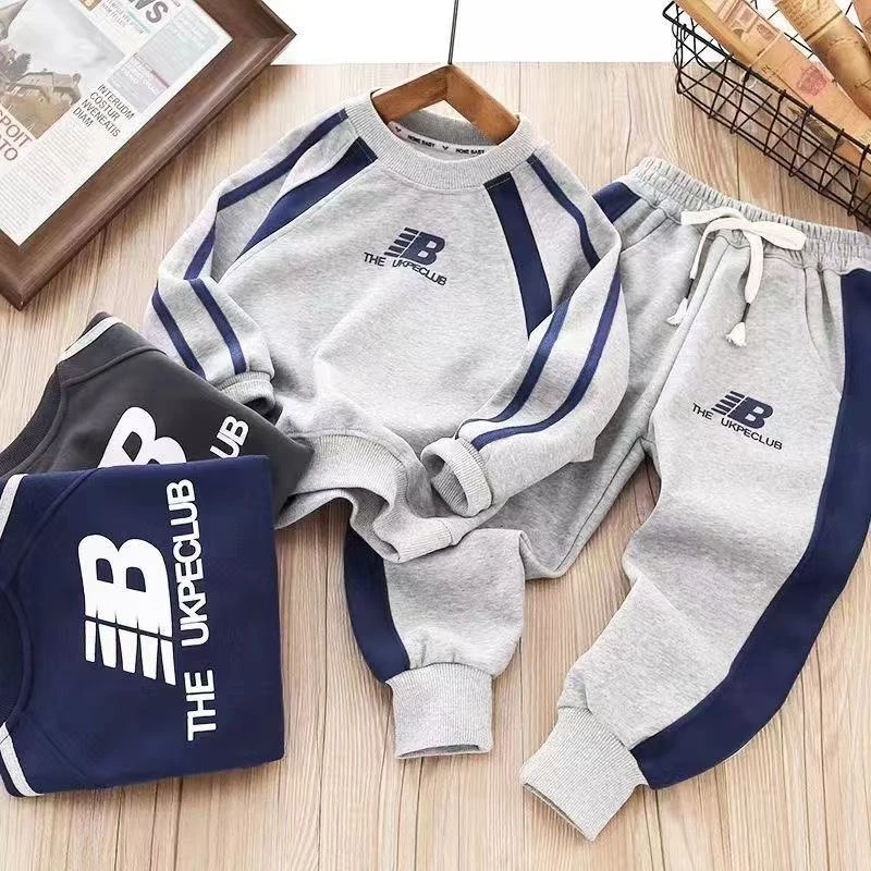 儿童春款套装拼接套头卫衣两件套男童休闲百搭中大童帅潮流运动