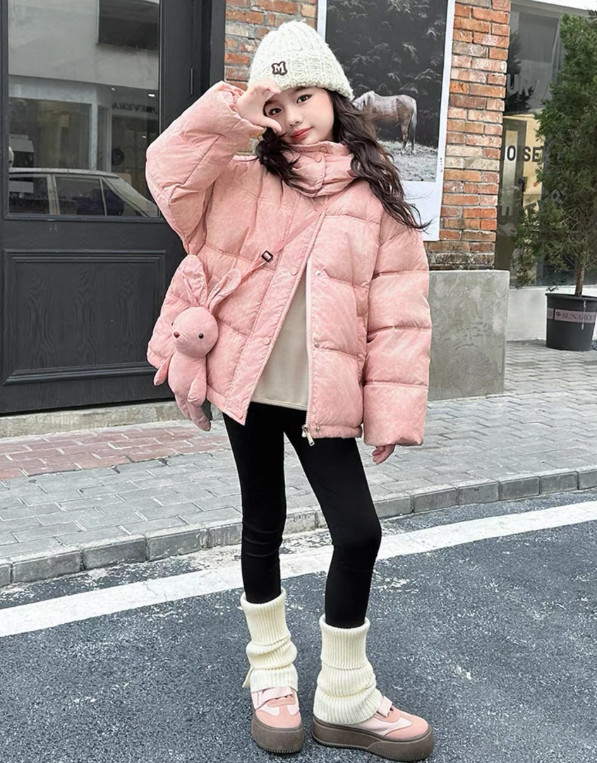 4011（带直播展示的包）儿童时尚扎染bobo鹅棉服