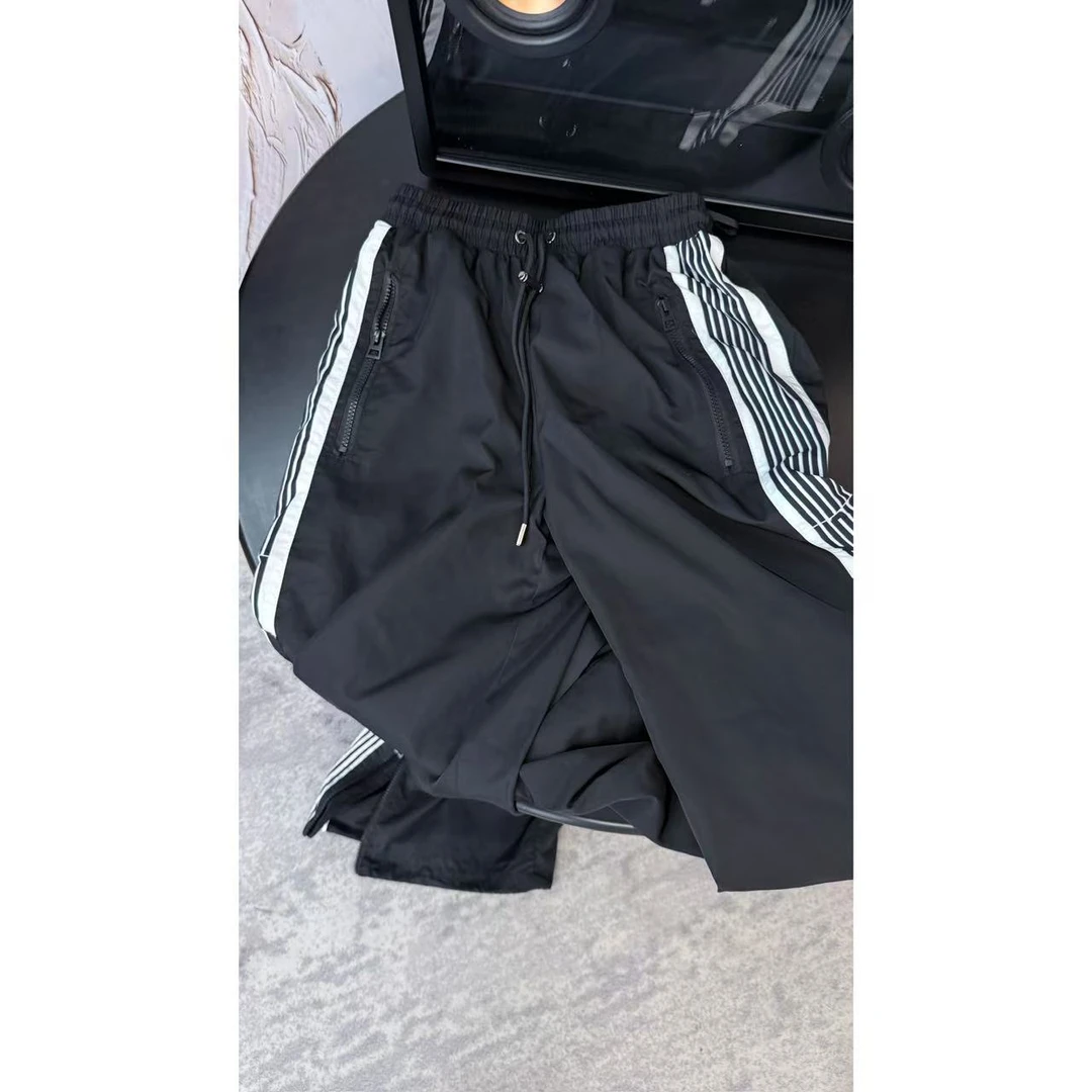 《现货》【D】夏季新品轻薄宽松松紧拉链口袋腰抽绳休闲裤Ani-B924