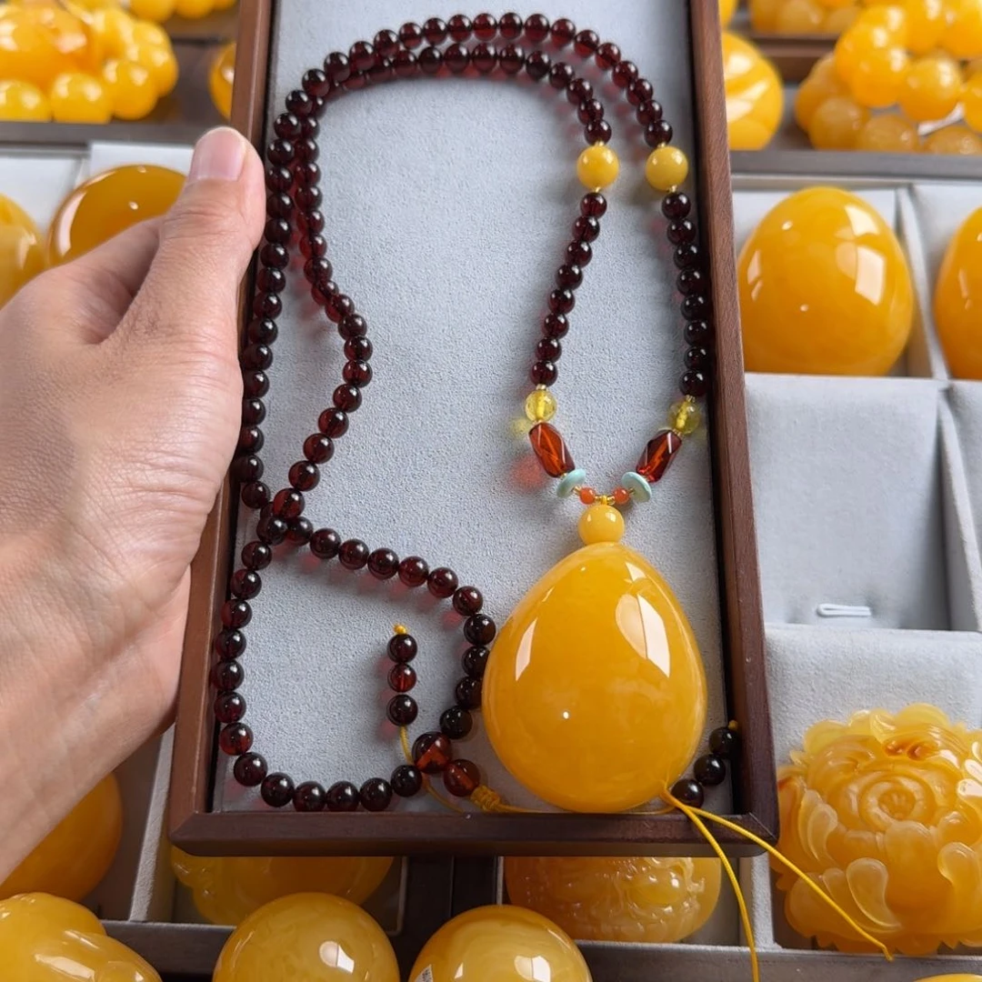 蜜蜡毛衣链未镶嵌Z*C