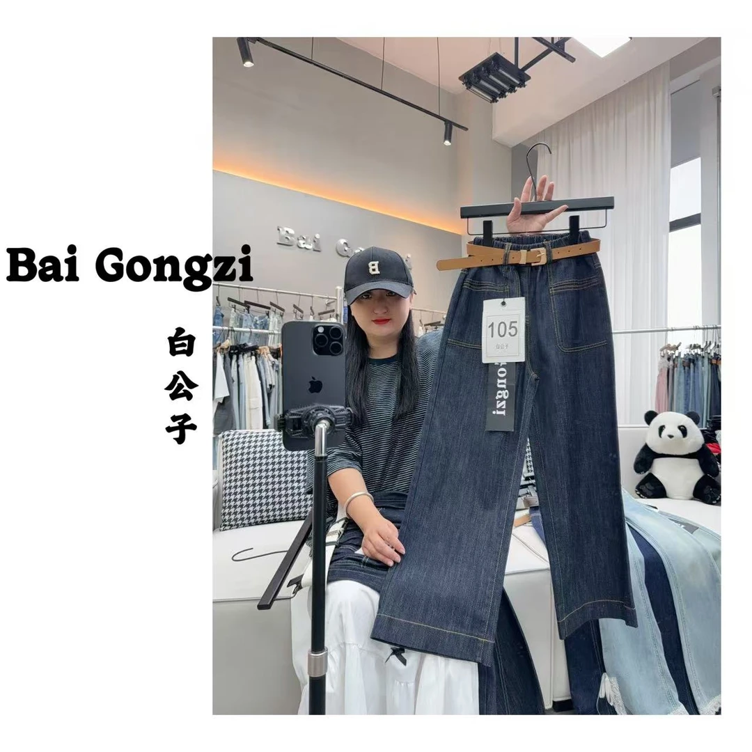 【白公子】【105】2025夏季新款…中大女童牛仔裤直筒阔腿裤