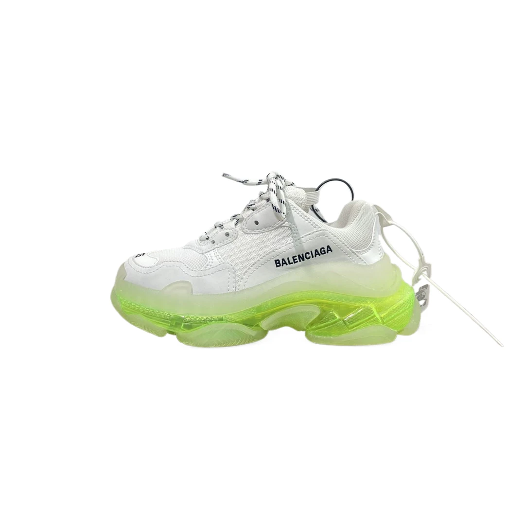 99新 Balenciaga/巴黎世家 35码Triples 荧光绿气垫老爹鞋 re1246