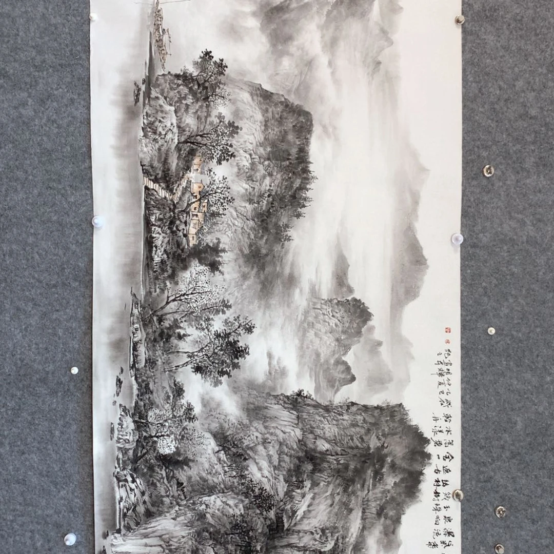 江***涌国画山水作品写意