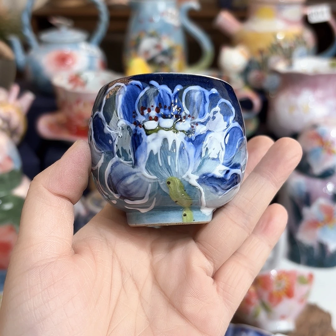 景德镇手绘高温釉下彩陶瓷茶具