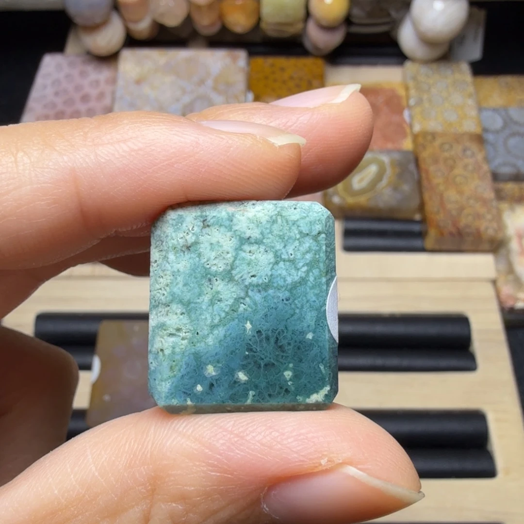 硅化玉未镶嵌保真绿，有骨骼