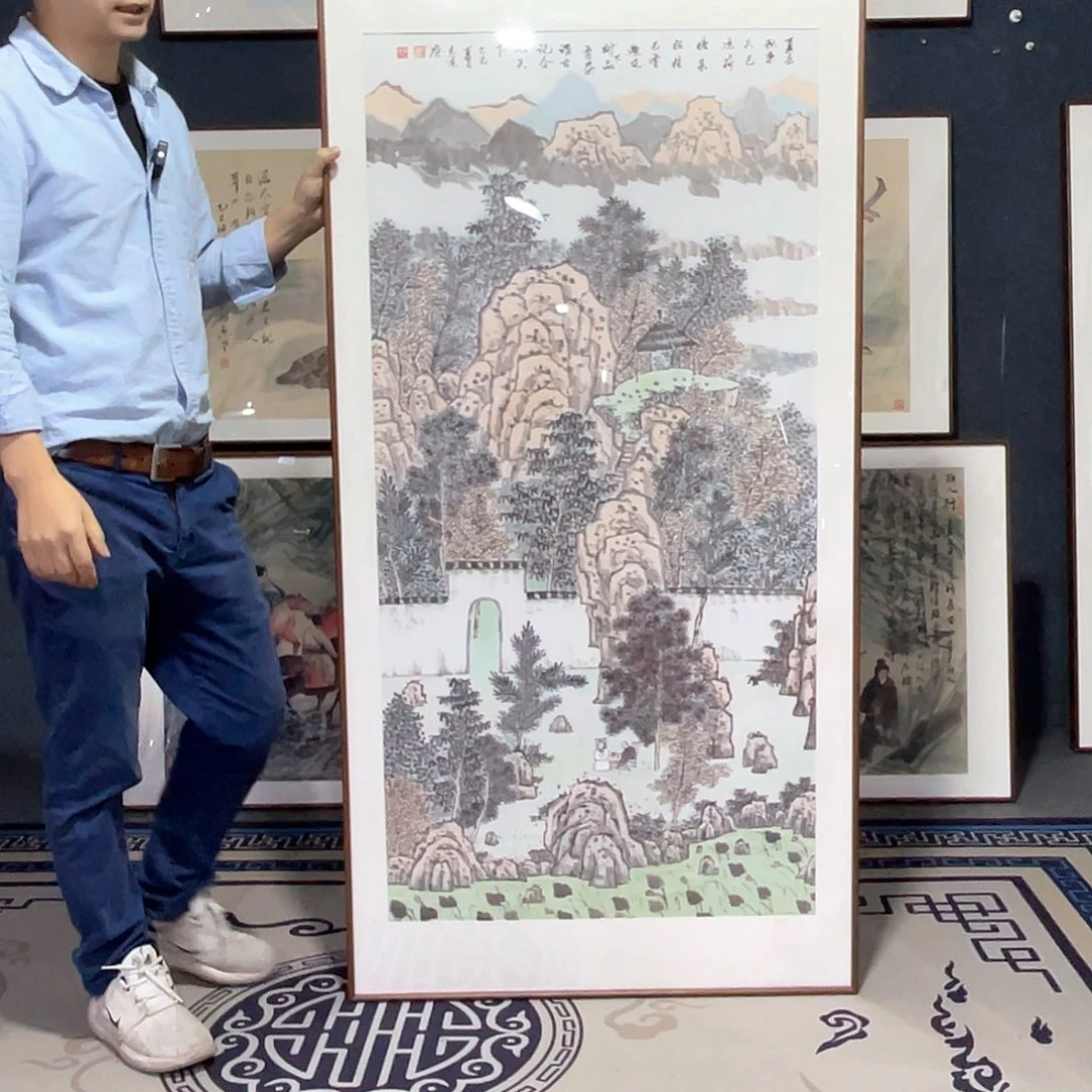 国画手绘画作品带框80/160