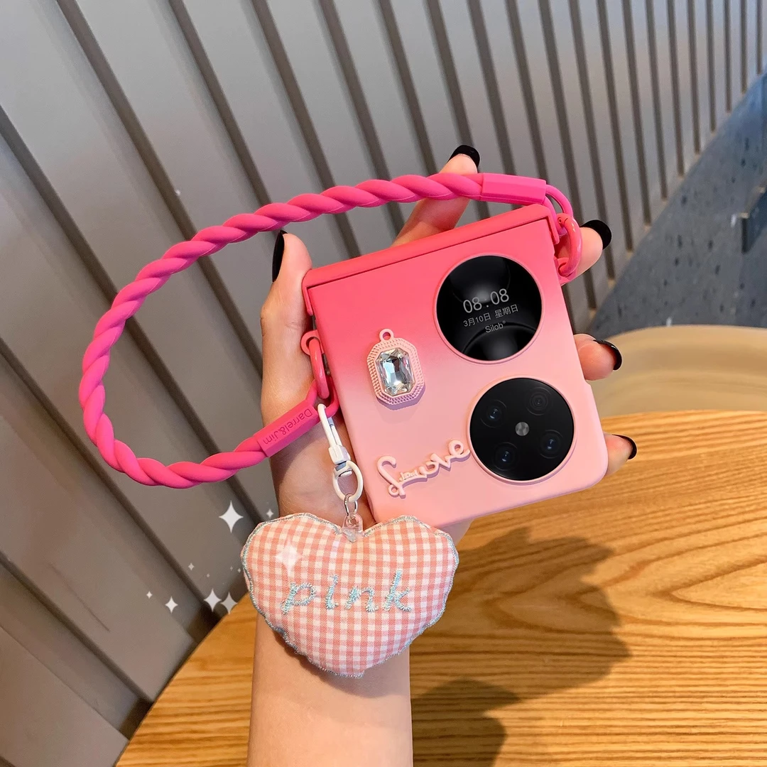 适用华为pocket2手机壳折叠屏p50pocket渐变肤感高级小香风保护套