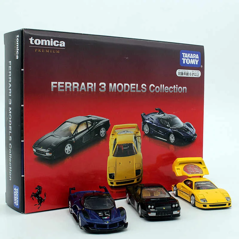 TOMY多美卡tomica合金玩具车模型4月新 法拉利3车套组 F40 FXX K