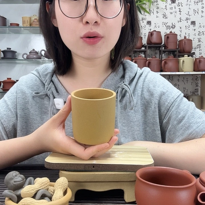 茶杯紫砂原矿黄段手握主人杯一个250CC左右没礼盒尾单